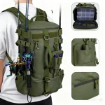 Multifunctional Fishing Backpack Tackle Bag with Rod Holders Fish Equipment Storage Waterproof Wear-resistant Outdoor Sports Bag