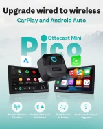 OTTOCAST Mini Pico 2in1 Wireless CarPlay Wireless Android Auto Adapter Wifi 6.0 Plug and play Dongle for 98% of the cars