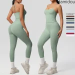 Halter Yoga Top Set Fitness Gym Suit Training Sleeveless Sport Gym Tops Crossover Back Sports Underwear Tummy Control Slimming