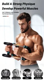 Adjustable U-Shaped Arm Exerciser With Foam Handle Spring Workout Bar Forearm Triceps Chest Expander Portable Fitness Equipment