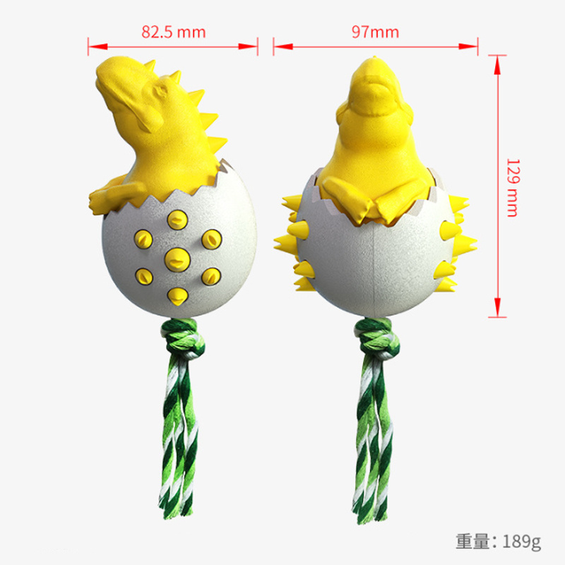 Dog Teething Toy Durable Rubber Chew Toy For Aggressive Chewers Interactive Dog Fetch Toy With Rope - Image 4