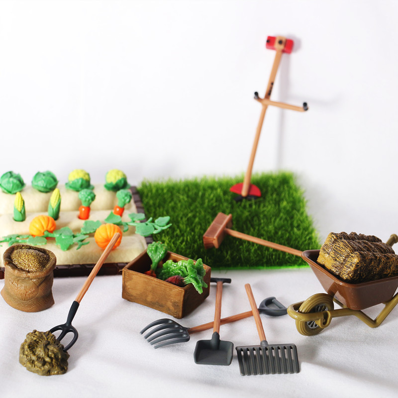 Outdoor Planting Scene Of Mini Farm Shovel And Harrow - Image 8