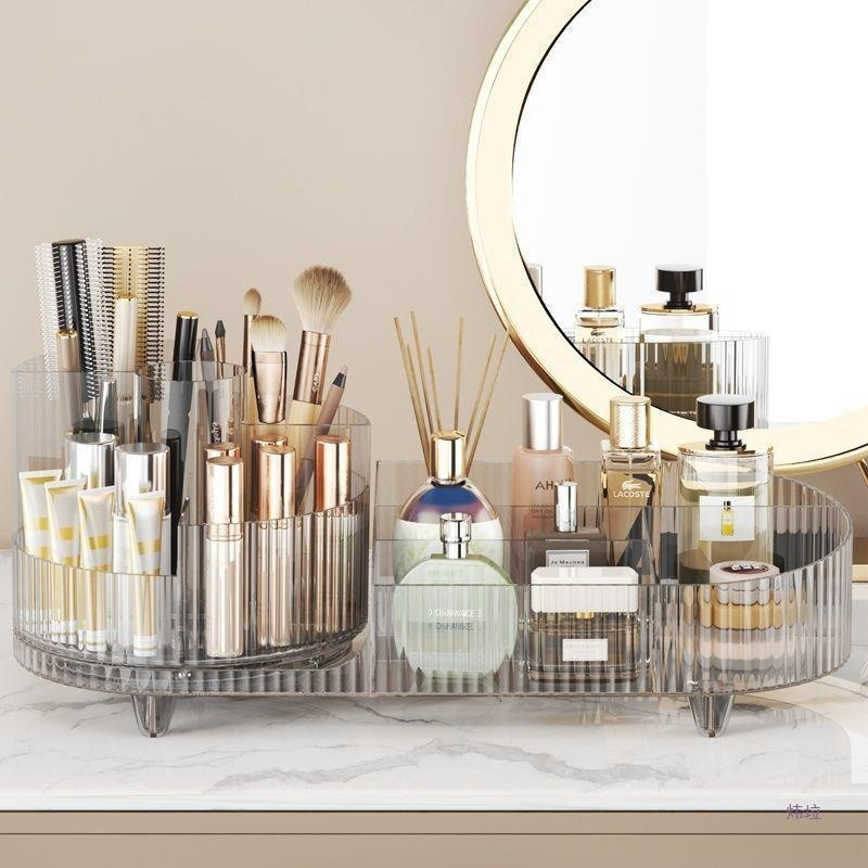 Cosmetics Storage Box Large Capacity Rotatable Dresser Table Lipstick Skin Care Products Transparent Rack Acrylic - Image 5