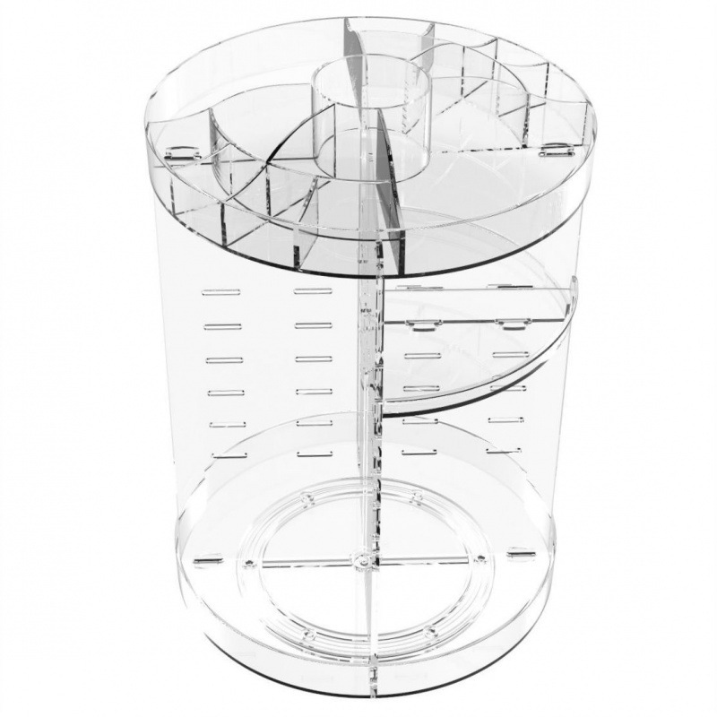Rotating Cosmetics Storage Rack Table Red Skin Care Products Large Capacity - Image 7