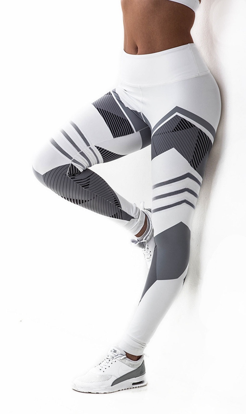 Printed Reflective Sport Yoga Pants Women Fitness Gym Leggings Running Compression Tights Quick Dry Sport Clothes Trousers - Image 2