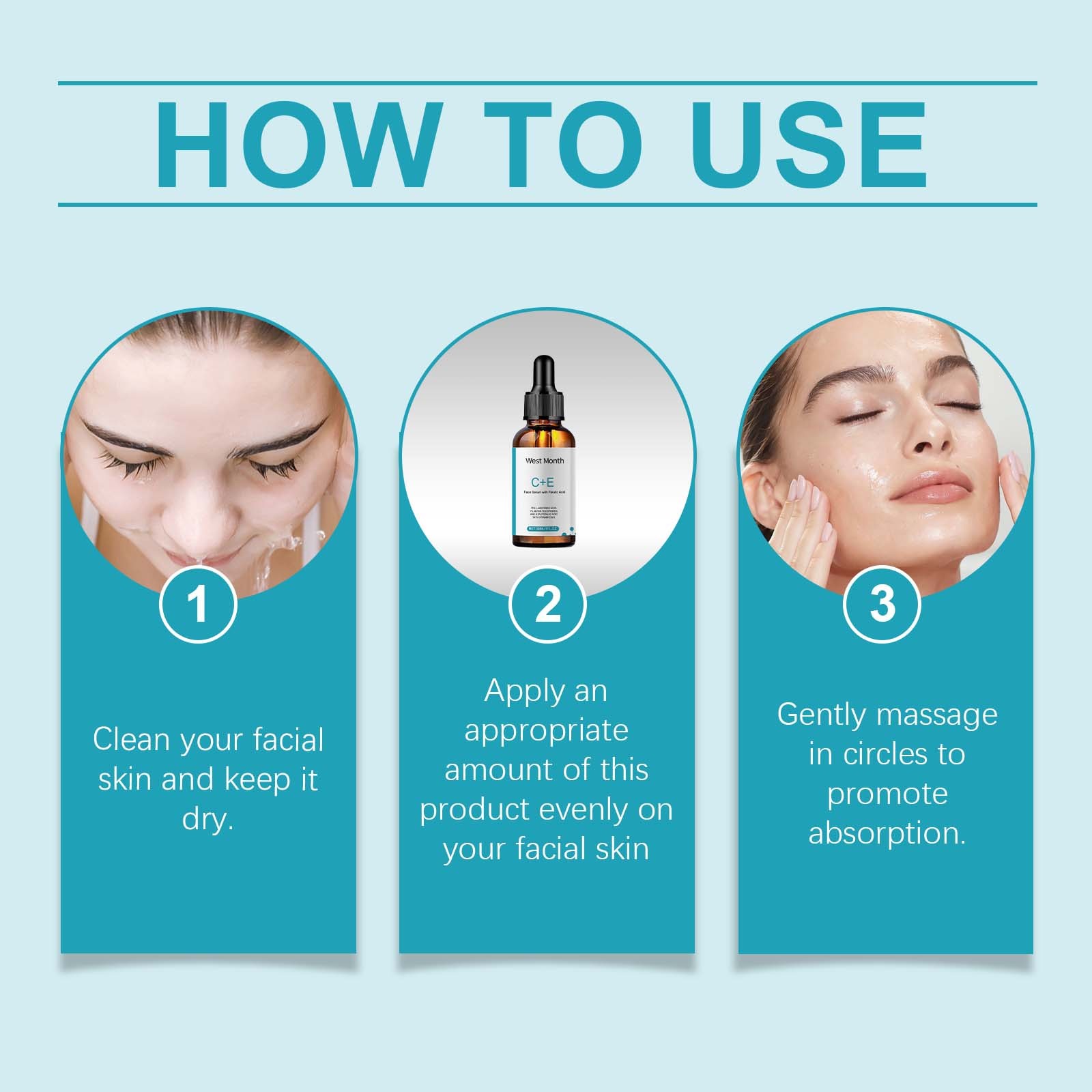 West&Month Vitamin C Facial Serum, Moisturizing, Moisturizing, Brightening And Revitalizing Skin Care - Image 6