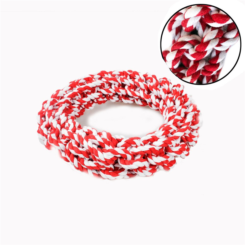 Pet Cotton Rope Knot Toy Dog Wear-Resistant Toy Dog Interactive Circle - Image 2