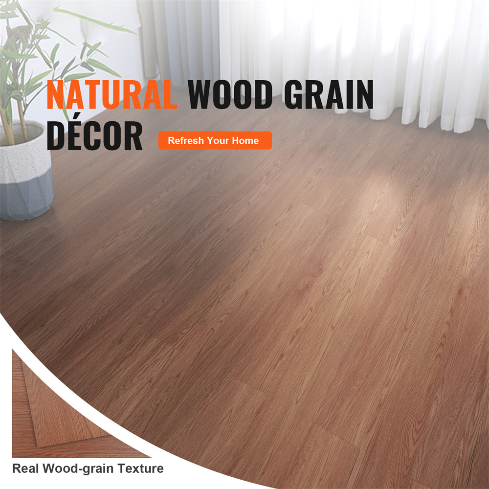 VEVOR Self Adhesive Vinyl Floor Tiles 36 X 6 Inch, 36 Tiles 2.5mm Thick Peel & Stick, Deep Brown Wood Grain DIY Flooring For Kitchen, Dining Room, Bedrooms & Bathrooms, Easy For Home Decor - Image 3