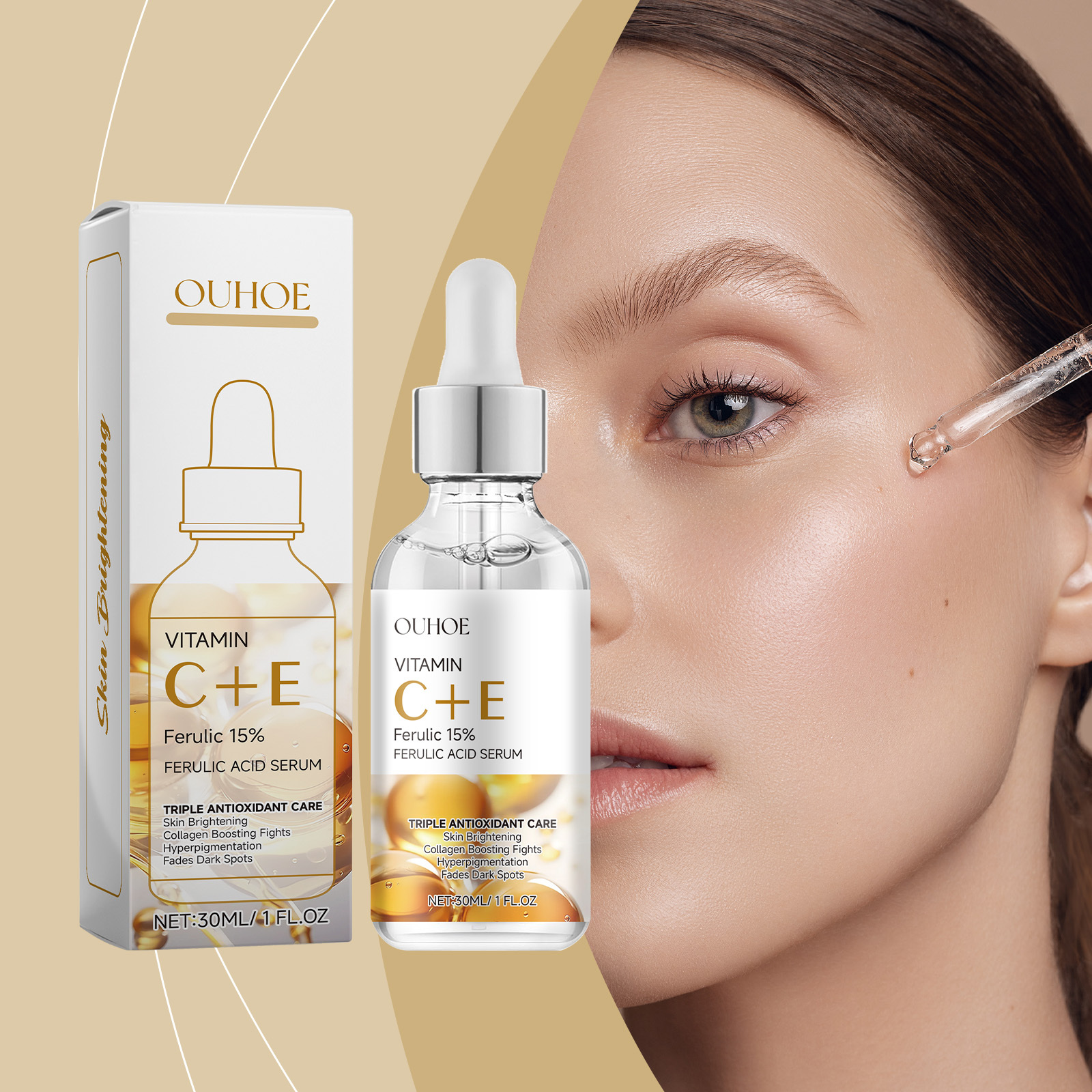 OUHOE Facial Firming Serum, Gentle Daily Moisturizing Moisturizing Skin Smooth Elastic Skin Care Essence - Image 5