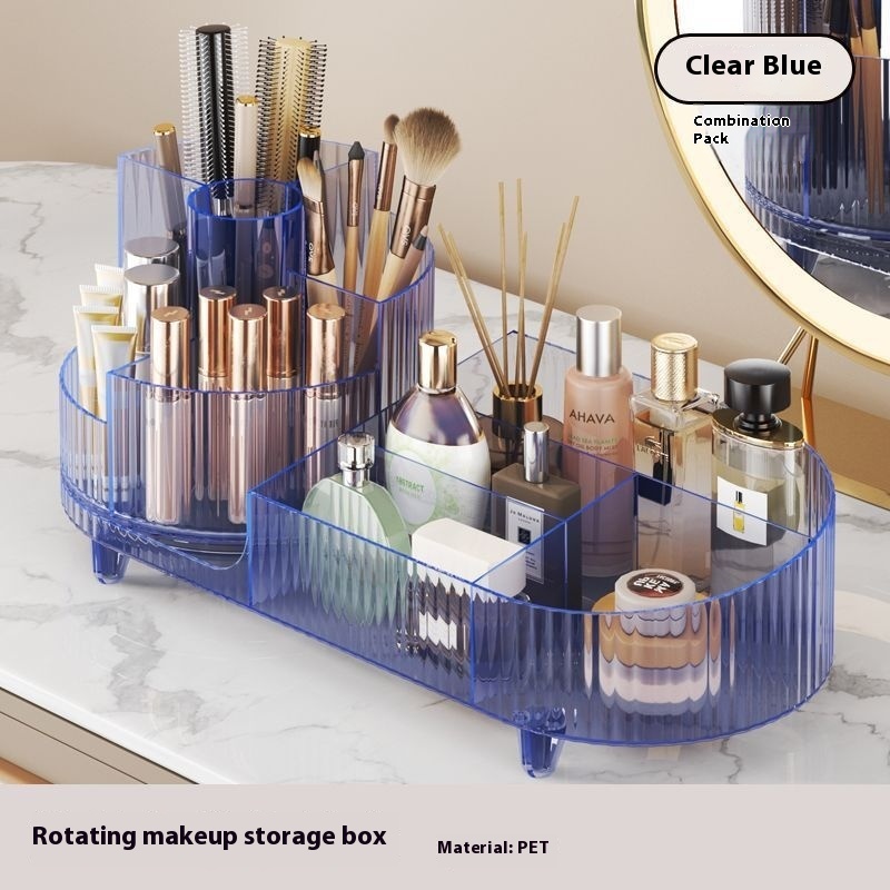 Cosmetics Storage Box Large Capacity Rotatable Dresser Table Lipstick Skin Care Products Transparent Rack Acrylic - Image 4