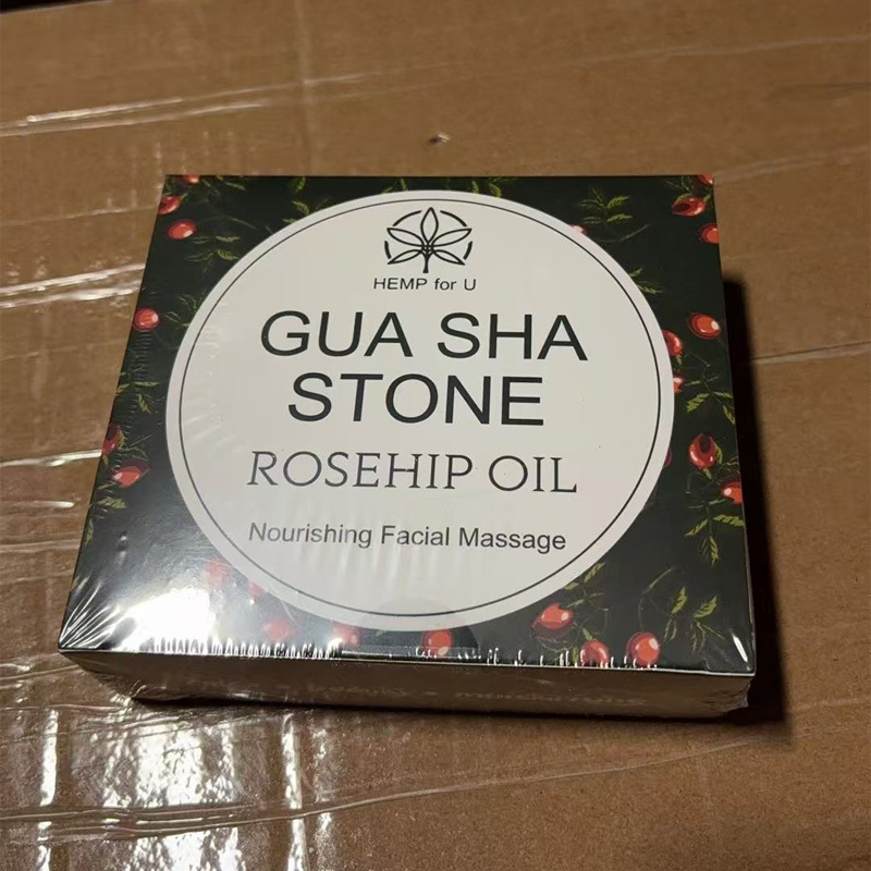 Gua Sha Massage Tools & Rosehip Oil In One Set, Nature Jade Stone Facial Gua Sha Products For Skin Massage, Beauty And Moisturizing , With Nice Travel Pouch - Image 3