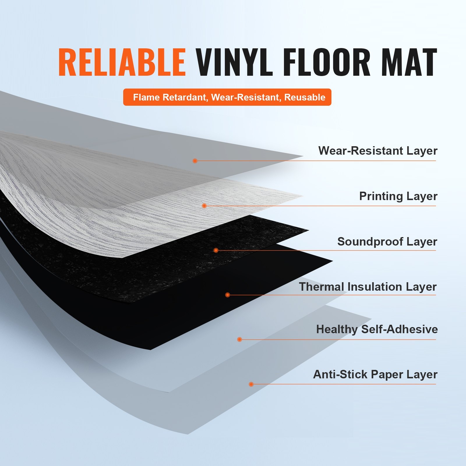 Self Adhesive Vinyl Floor Tiles 36 X 6 Inch, 20 Tiles 0.62mm Thick Peel & Stick, Light Gray Wood Grain DIY Flooring For Kitchen, Dining Room, Bedrooms & Bathrooms, Easy For Home Decor - Image 4