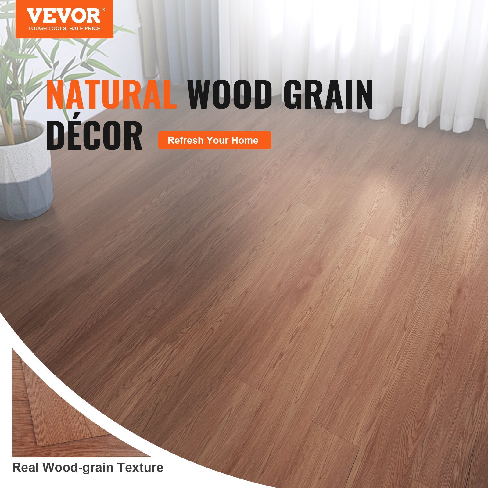Self Adhesive Vinyl Floor Tiles 36 X 6 Inch, 36 Tiles 2.5mm Thick Peel & Stick, Deep Brown Wood Grain DIY Flooring For Kitchen, Dining Room, Bedrooms & Bathrooms, Easy For Home Decor - Image 4