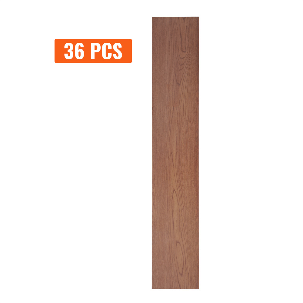 VEVOR Self Adhesive Vinyl Floor Tiles 36 X 6 Inch, 36 Tiles 2.5mm Thick Peel & Stick, Deep Brown Wood Grain DIY Flooring For Kitchen, Dining Room, Bedrooms & Bathrooms, Easy For Home Decor - Image 8