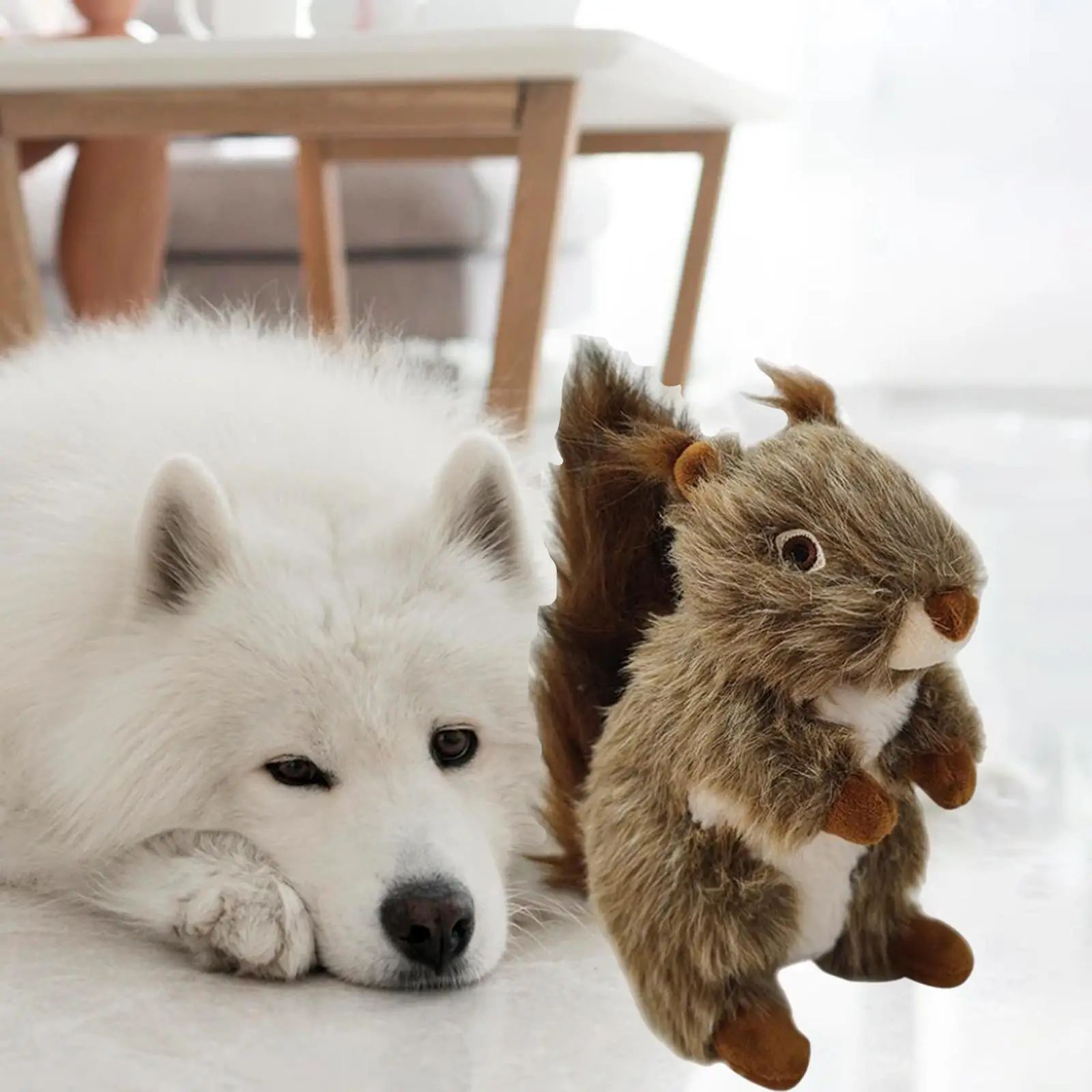 Squeaky Dog Toy Pet Toy Dog Biting Toy Dog Squirrel Plush Toy Interactive Chewing Toy For Small Large Dogs Aggressive Chewers - Image 8