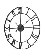 Wall Clock, 24 In Wall Clock Roman Numerals, Battery Operated Non Ticking Silent Classic Decorative Round Clocks, For Living Room Bedroom Office Kitchen Dining Room Home Decor Farmhouse, Black