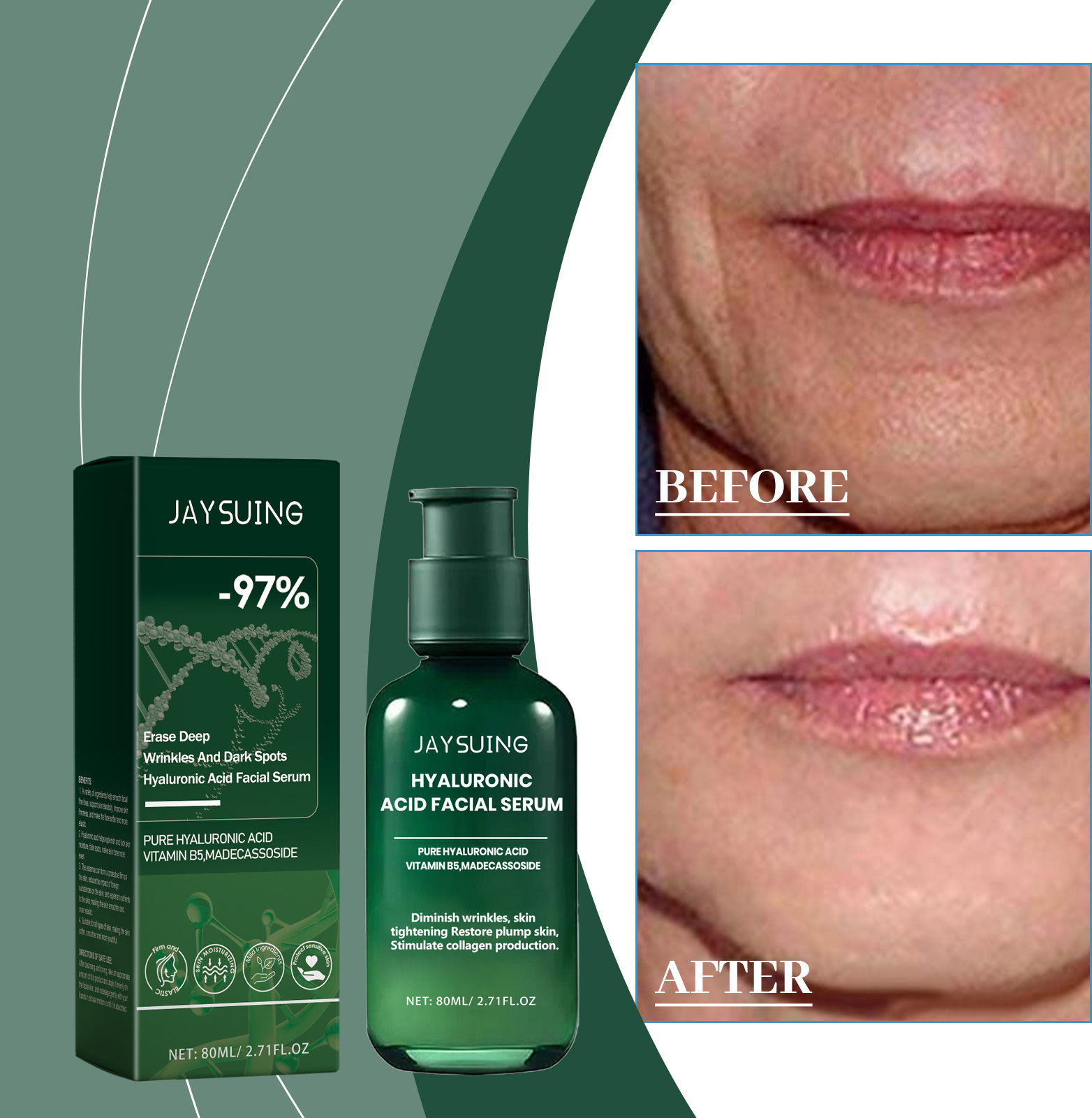 Jaysuing Moisturizing Serum, Brightening And Hydrating Skin Care Serum For Facial Wrinkles - Image 7