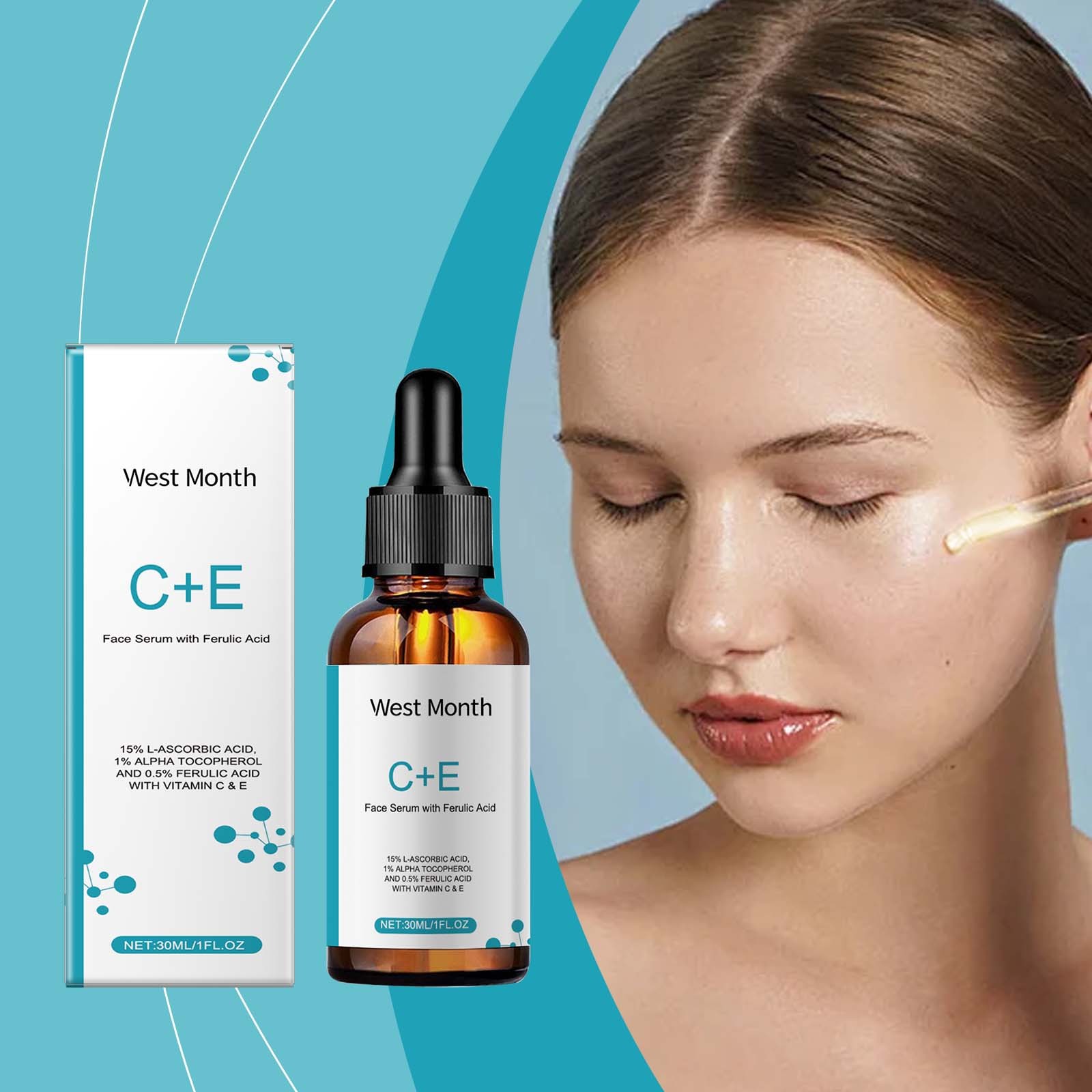West&Month Vitamin C Facial Serum, Moisturizing, Moisturizing, Brightening And Revitalizing Skin Care - Image 7