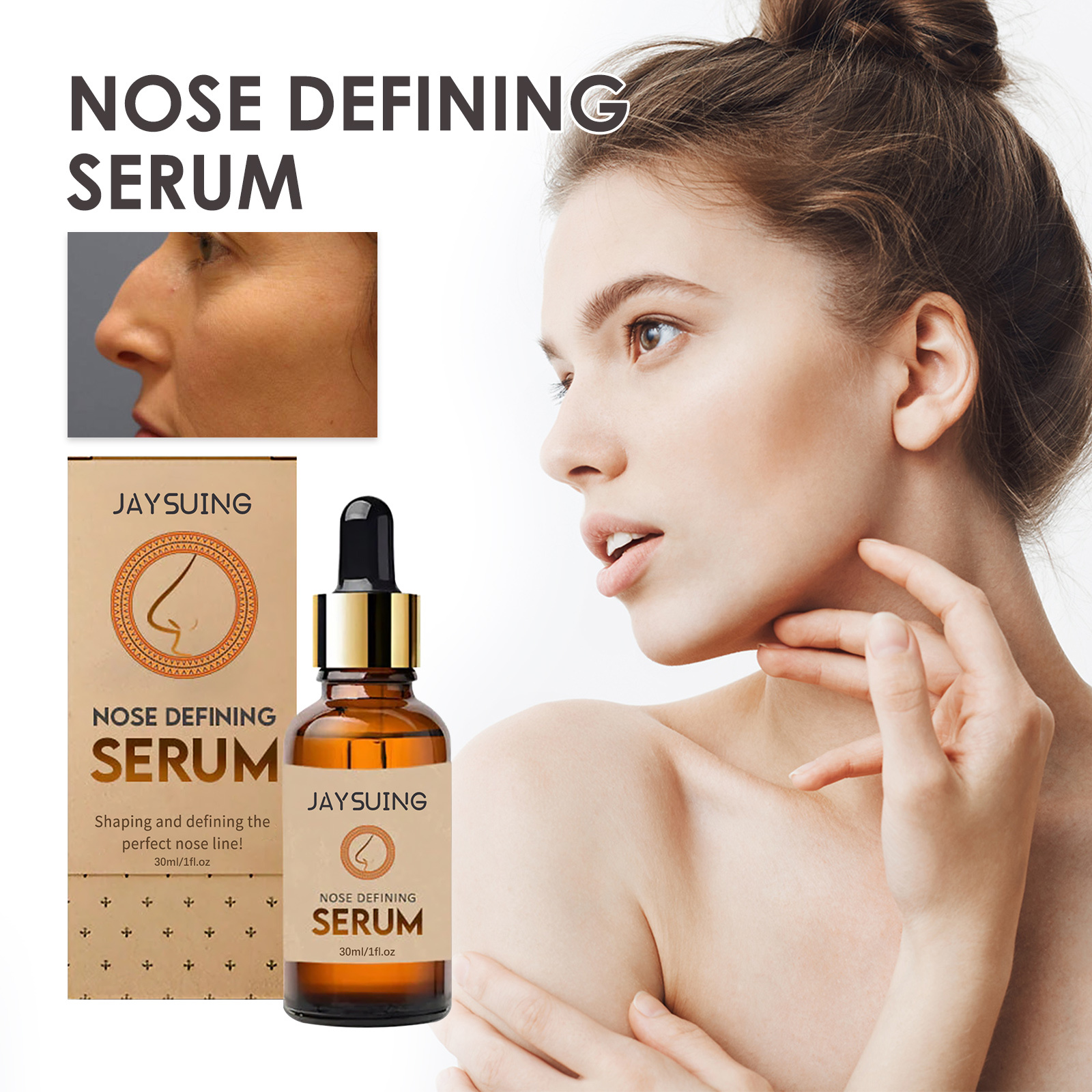 Jaysuing Nose Setting Serum, Nose Firming Massage Nose Straightening And Lifting Nose Bridge Beauty Nose Serum - Image 3