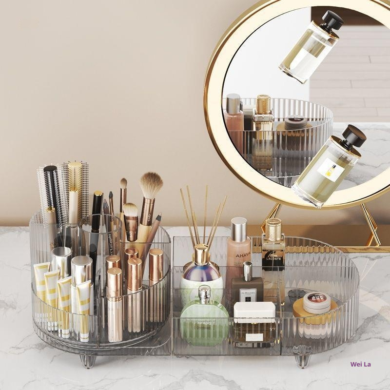Cosmetics Storage Box Large Capacity Rotatable Dresser Table Lipstick Skin Care Products Transparent Rack Acrylic - Image 8