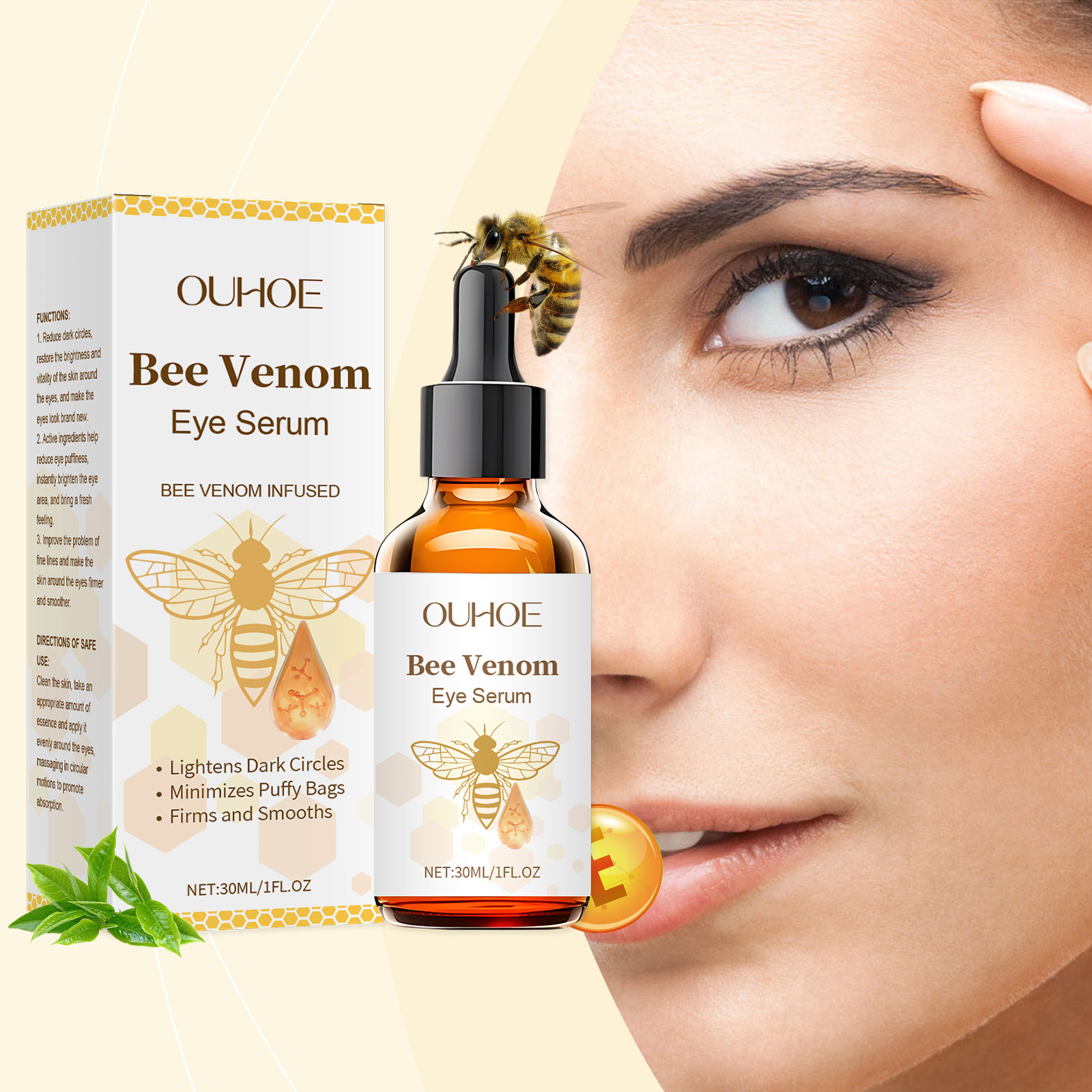 OUHOE Bee Venom Eye Serum, Gently Moisturizes And Protects Skin Eye Daily Care Serum - Image 3