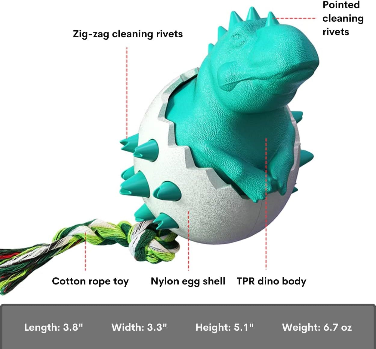 Dog Teething Toy Durable Rubber Chew Toy For Aggressive Chewers Interactive Dog Fetch Toy With Rope - Image 5