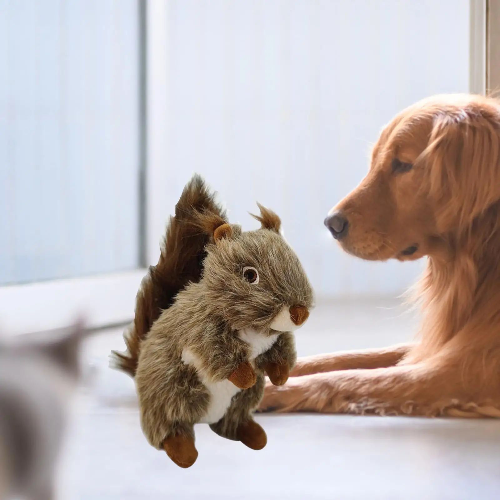 Squeaky Dog Toy Pet Toy Dog Biting Toy Dog Squirrel Plush Toy Interactive Chewing Toy For Small Large Dogs Aggressive Chewers - Image 2
