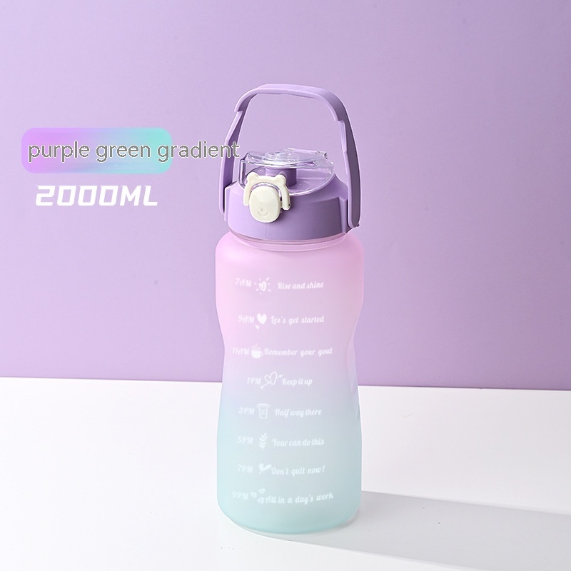 Gradient Color Frosted Portable Sport Cup Large Capacity Outdoor Fitness Sports Straw Straight Drinking Bottle - Image 10