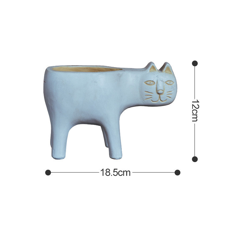Cartoon Cat Shaped Gardening Green Planting Pots Home Crafts - Image 8