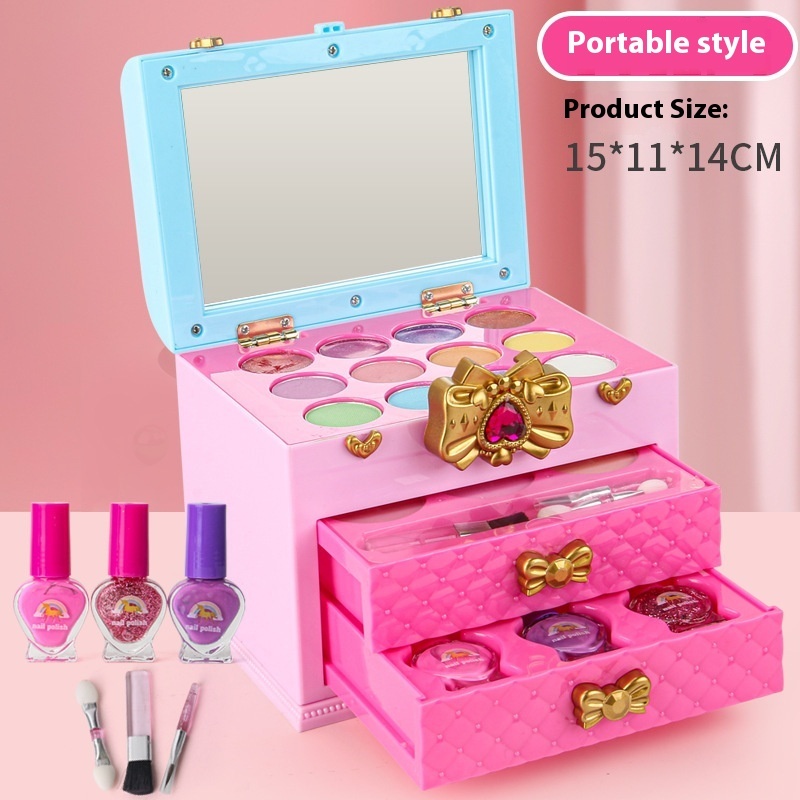 Children's Cosmetics Suit Girls' Cosmetics Pouch Toys Play House Portable Box Bags - Image 6