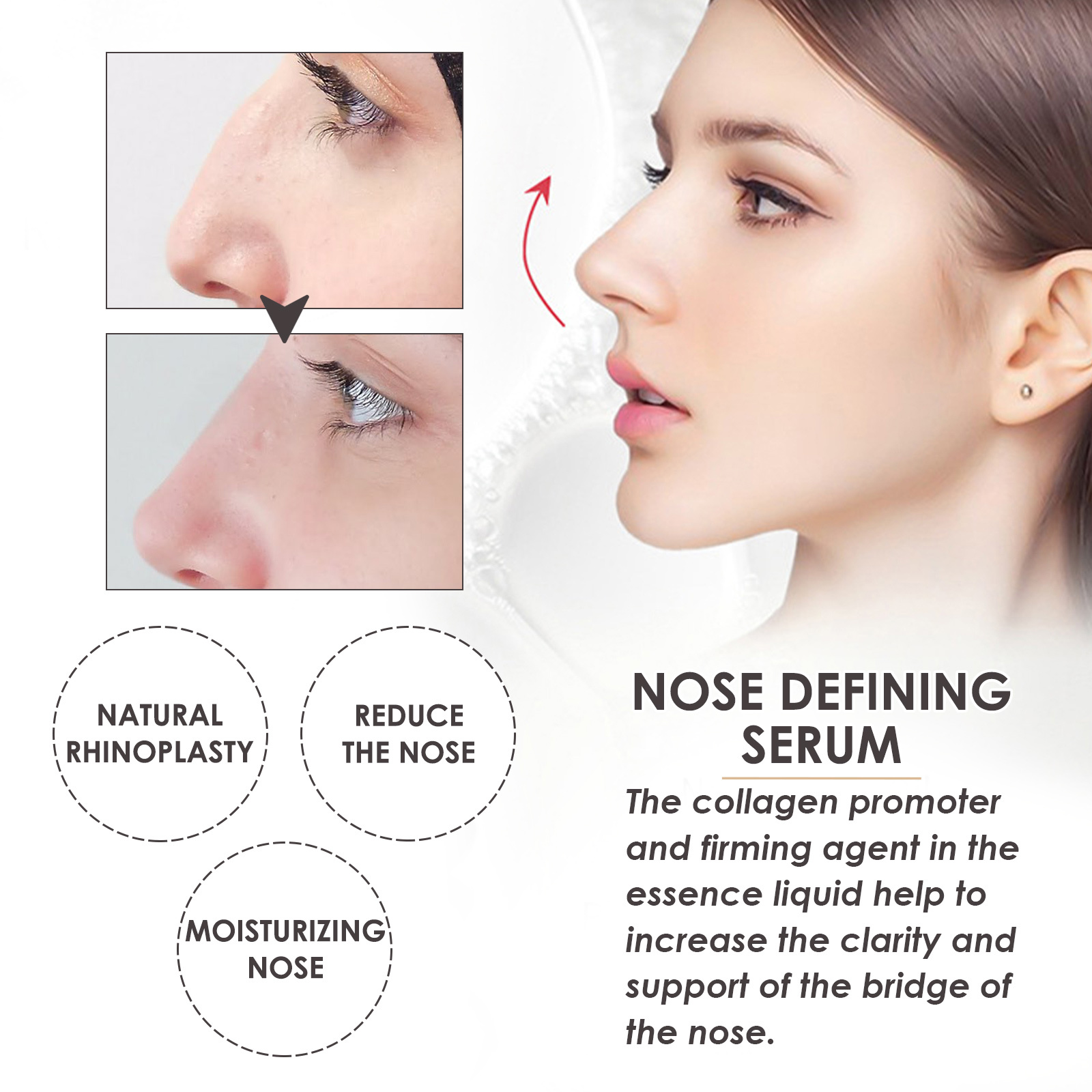 Jaysuing Nose Setting Serum, Nose Firming Massage Nose Straightening And Lifting Nose Bridge Beauty Nose Serum - Image 6