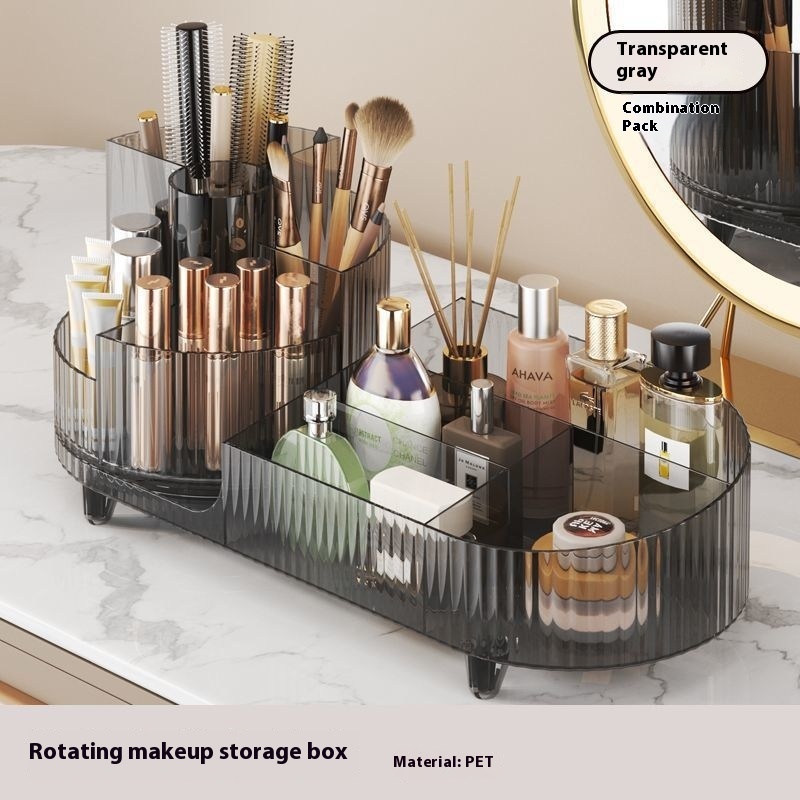 Cosmetics Storage Box Large Capacity Rotatable Dresser Table Lipstick Skin Care Products Transparent Rack Acrylic - Image 6