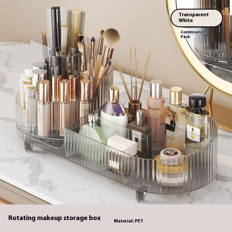 Cosmetics Storage Box Large Capacity Rotatable Dresser Table Lipstick Skin Care Products Transparent Rack Acrylic - Image 7