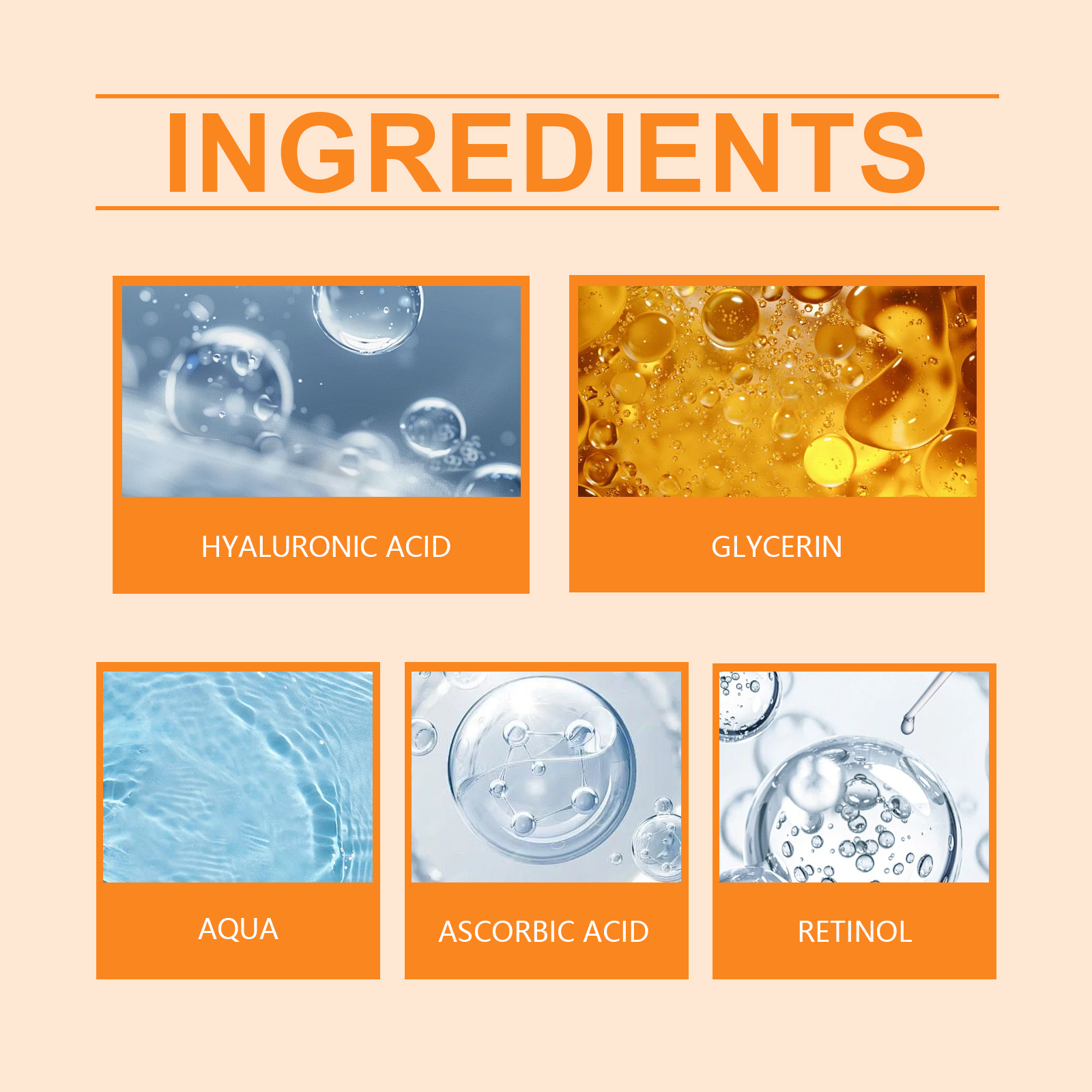 Hoygi Retinol Vitamin C Anti-Wrinkle Serum, Moisturizing Light Line Moisturizing Skin Care Facial Serum - Image 6